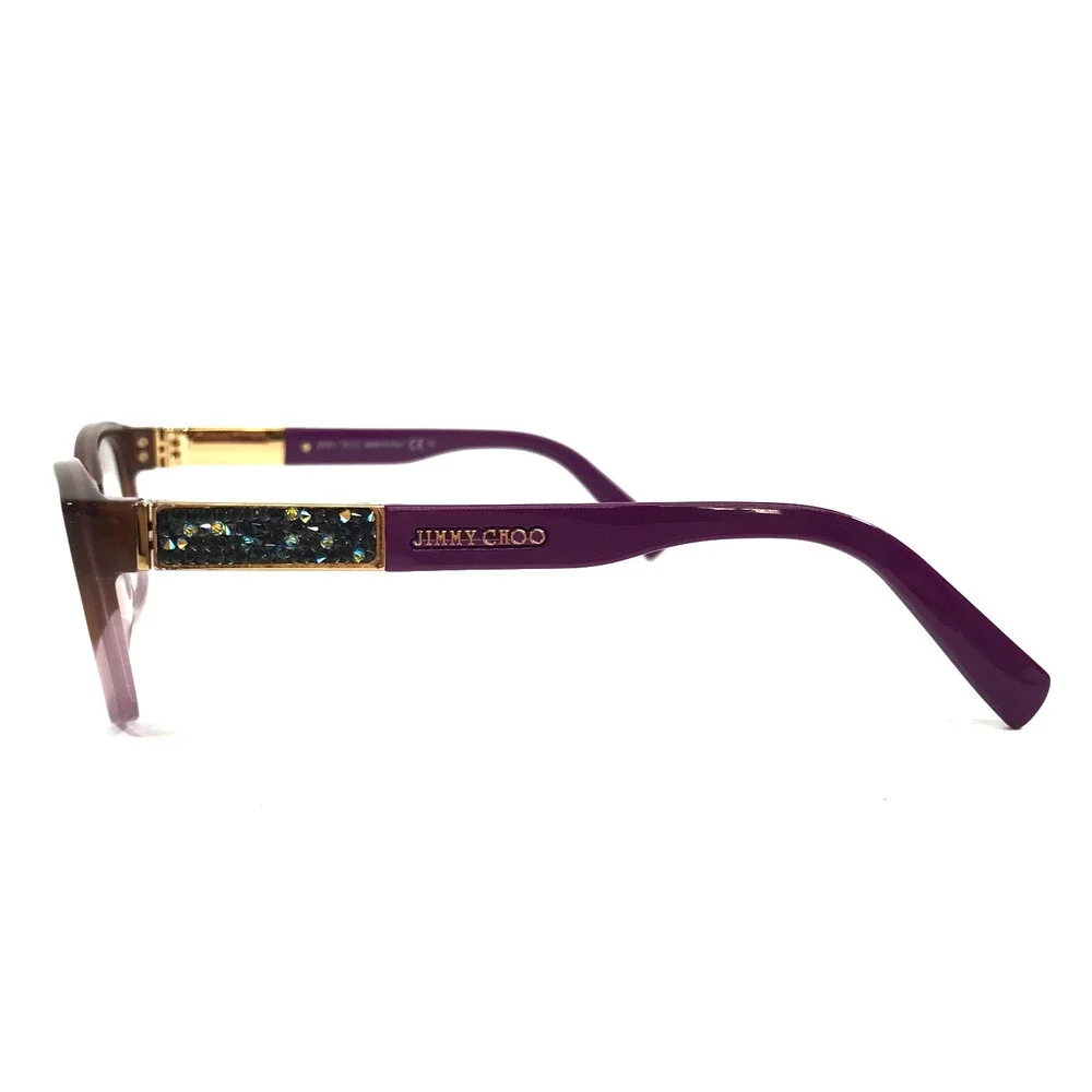 Jimmy Choo Eyeglasses Frames JC110 F1A Brown Pink Purple Fade Crystals 53-15-135